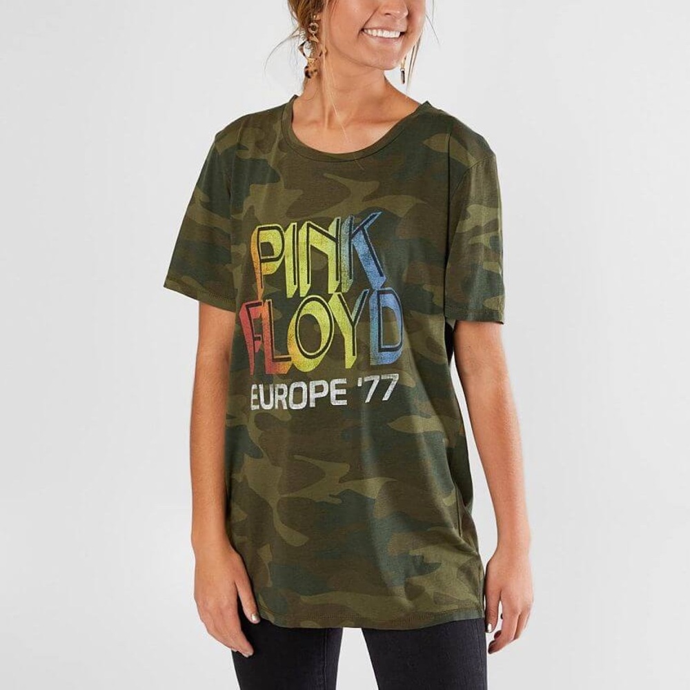 Project Karma Pink Floyd Band T-Shirt Camo  Graphic Tee